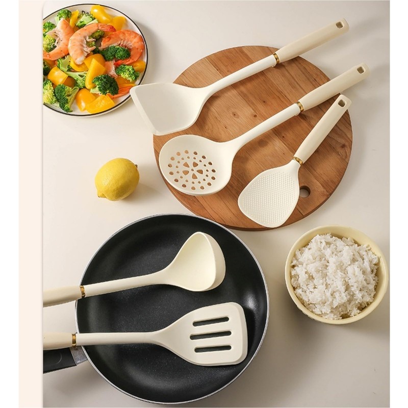 Pack of 2 Silicone Solid Turner, Non Stick Slotted Kitchen