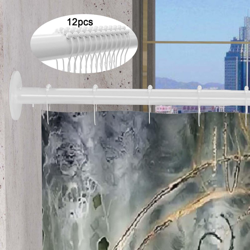 Tanxih Corner Shower Curtain Rod Adjustable Stainless Steel L Shaped