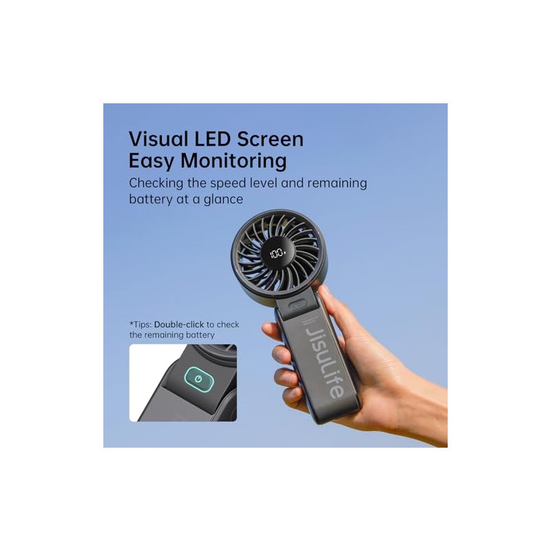 JISULIFE Handheld Fan - Versatile 3-in-1 Cooling Solution