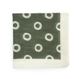 Topdrawer Japanese Handkerchief, 100% Cotton, Flower Ring Pattern, Spruce