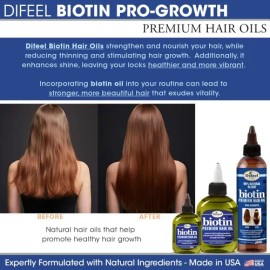 Aceite Capilar Difeel Biotin Pro-crecimiento Premium 210 Ml