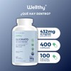 Wellthy Magnesium Glycinate 432mg – High Absorption Vegan Capsules, 400