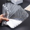 XiowDow 10pcs A6 Binder Pockets Clear Glitter Cash Stuffing Envelopes