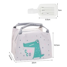 QEEQPF 1 Piece Keep Warm Crocodile Bag with 1 Swing Tag, Insulated Lunch Bag, Kids Lunch Bag with Handle, Cute Portable Picnic Bag, Refrigeration Bag