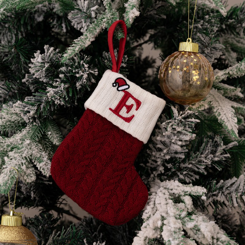 Christmas Stocking – Green A-Z Letter Hanging Christmas Stockings, Christmas