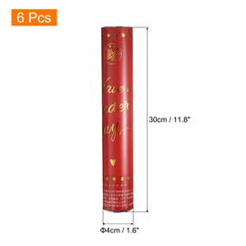 sourcing map 6Pcs Confetti Popper for Wedding, Paper Confetti Happy Birthday Table Scatter Confetti Dots for Birthday Graduation Christmas Party Supplies Decorations, 12" Red