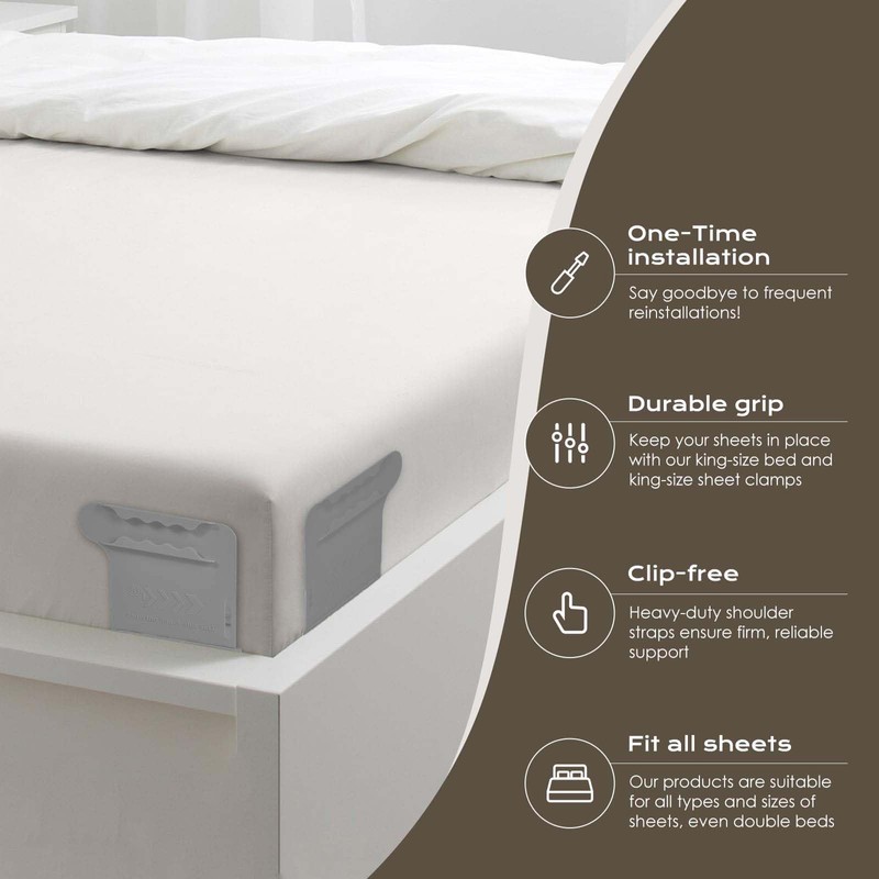 Bed Sheet Holder – Premium Lock Fitted Sheet Holder, Heavy-Duty