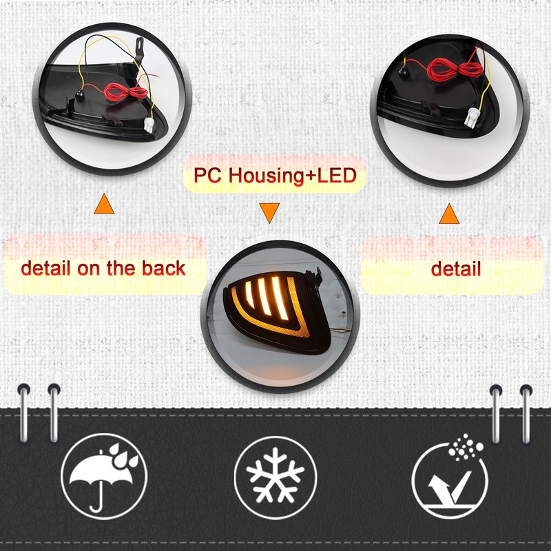 BINQIGOO LED Front Headlight Side Marker Lights for Toyota Tacoma