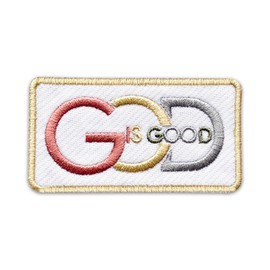 God is Good Embroidered Patch Religious Christian Embroidery Patches Scripture Bible Verse Sew On Iron On Jesus Faith Patch for Clothes Jackets Backpacks Hats Gifts for Men Women 3x1.6 Inches