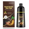 KINGMING Dark Brown 3 in 1 Hair Dye Shampoo for