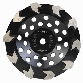 MOSTARTOOLS 7 Inch Arrow Segment Diamond Grinding Cup Wheel for Concrete Grinding and Paint, Epoxy, Mastic,Glue and Coating Removal 5/8″-11 Arbor（Soft）