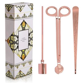 Mediwish 3 in 1 Candle Accessories Set, Candle Wick Trimmer Cutter, Candle Snuffer, Candle Wick Dipper with Gift Package for Scented Candle Lovers Candles, Party, Family (Black)