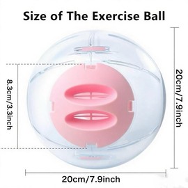 Hamster Exercise Ball, 7.9 Inch Syrian Hamster Ball, Transparent, Large Ball with Four entrances (Pink)