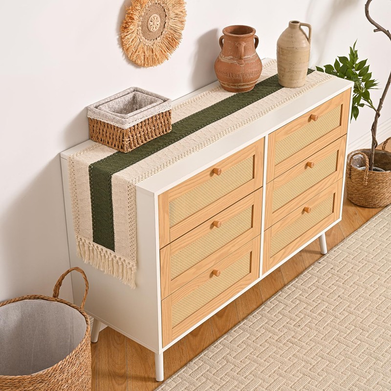 Aisybaklyn Table Runner Green Autumn Decoration Wedding Decoration Rustic Boho