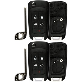 KeylessOption - Funda para llave de arranque remoto de coche sin llave para Chevy Volt OHT05918179 (paquete de 2)