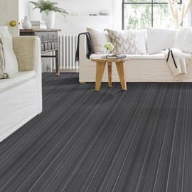 LITA Carpet Tiles Reusable 24" x 24" Squares Indoor/Outdoor 0.25" Pile Height Loop Pile, Non Slip Easy DIY Installation Peel and Stick Carpet Tile, Black, (18 Tiles) (72 sqft/Box)