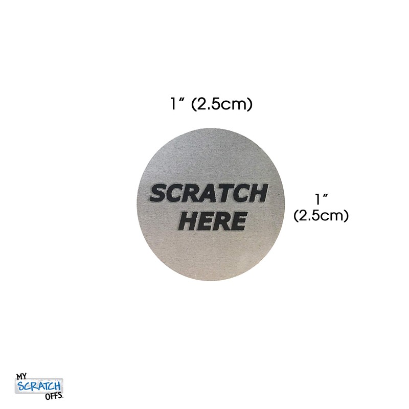 My Scratch Offs 500 Pack Silver Round with “Scratch Here”