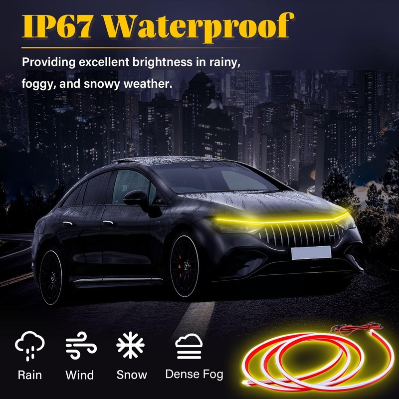 DIBMS 71-inch High-Brightness Car Hood Gap LED Light Strip -