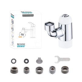 HJIAMA Tap Aerator Silver Breeze Jet Brass Extension Tap Plastic 360° Swivel Kitchen Faucet Bathroom