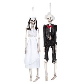 Boland 74517 Scary Decoration Skeleton Bride or Groom Decorations 2 Assorted Designs Approx. 42 cm