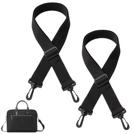 Pack of 2 Shoulder Straps for Bags with Carabiner, Adjustable Shoulder Strap, 30 mm, Universal Replacement Nylon Shoulder Strap for Bags, Handbags, Shoulder Bags, Laptop Bags, black