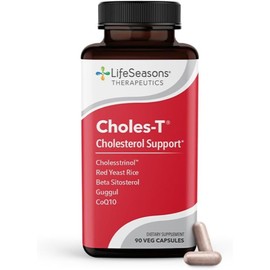 LifeSeasons Choles-T Suplemento Alimenticio Arroz de Levadura Roja CoQ10 Guggul Fitosteroles 90 Cápsulas