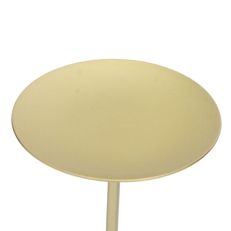 Gold Pillar Candle Holder Double Sided Use Rust Prevention Iron