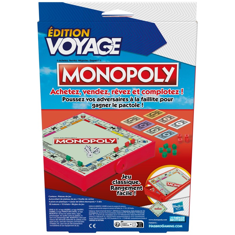 Jeu Classic Monopoly Edition Voyage