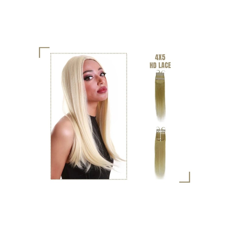 LUXLUXE Lina 4X5" HD Lace Closure straight 18" Light Blonde
