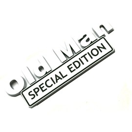 1pack Big Old Man Special Edition Emblems 3D Badge Decal Car Truck Replacement Compatible with Universal Vehicle, Truck, SUV, Decal Sticker Strong Adhesive 5.9 inch Long (Chrome)