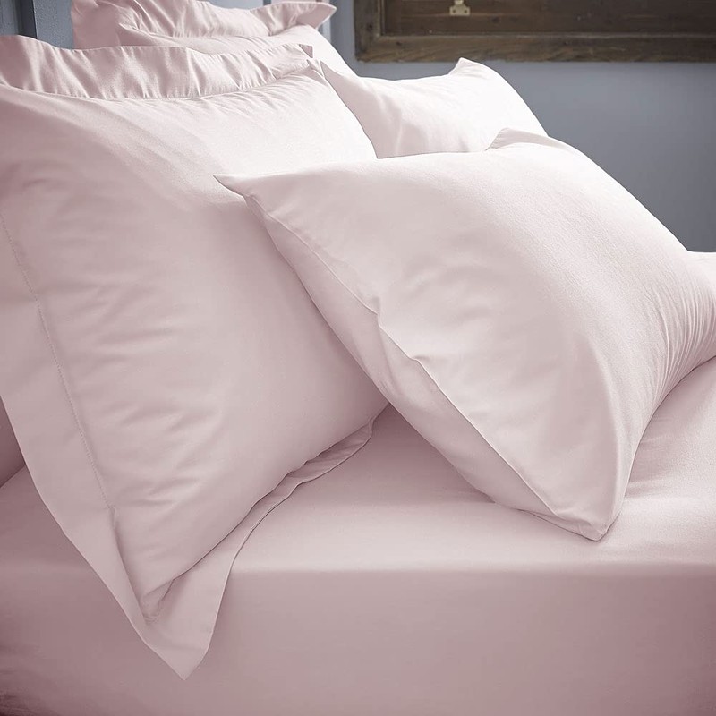 Bianca 200 Thread Count Cotton Percale Oxford Pillowcase Pair Blush