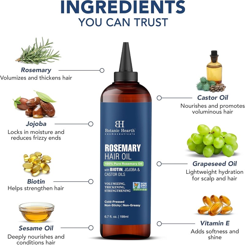 Botanic Hearth 100% Pure Rosemary Oil For Hair Growth (6.7