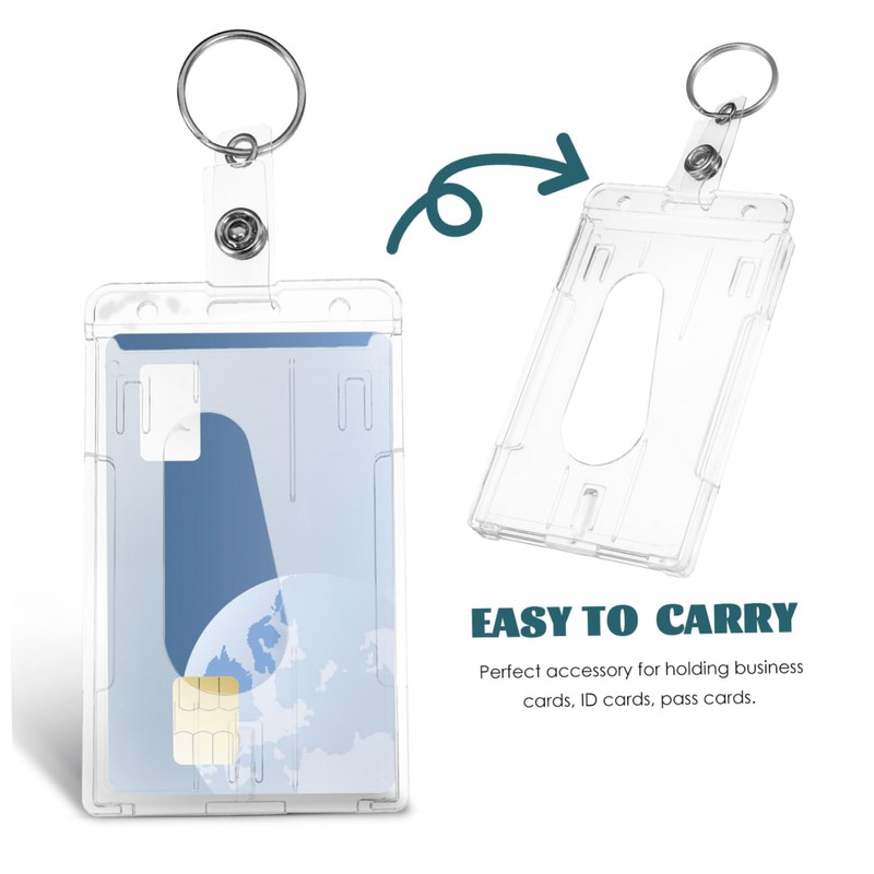 COHEALI Card Sleeve Keyring Id Badge Holder 6 Pack Material