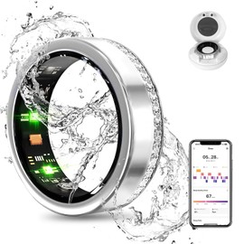 GANSI Smart Ring Fitness Tracker Ring - Health Sleep Heart Rate Blood Oxygen Blood Pressure Tracker,Fashionable Diamond Style,IP68, Compatible with iOS,Android 7#