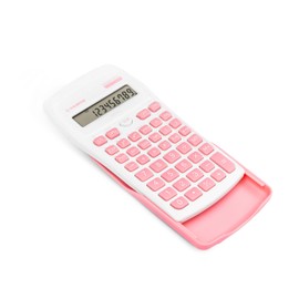 OSAMA - Wissenschaftlicher Taschenrechner mit 56 Funktionen, 10 Mantissa-Ziffern und 2 Exponenten, Schulsachen mit Schiebehülle für staatliche Prüfungen - Schulmaterial für Back to School, Rosa