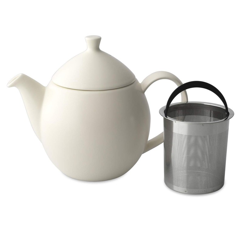 FORLIFE Dew Teapot with Basket Infuser, Natural Cotton, 32 oz/946ml