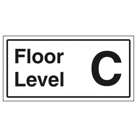 V Safety Floor Level C 300 x 150 mm - 1mm Rigid Plastic Safety Sign