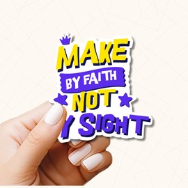 KADSTICKY - 3PCS Make by Faith Not by Sight, Love is Kind, Quote Stickers, Waterproof Vinyl Stickers for Water Bottle Laptop Book Kindle Phone Cup, Inspirational Decals for Teens Adults Students