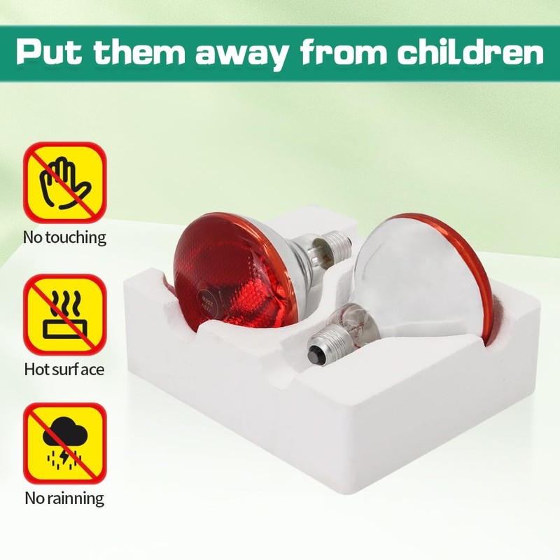 Lucky Farm Heat Lamp Infrared Bulbs 2pcs 250W for Chicken