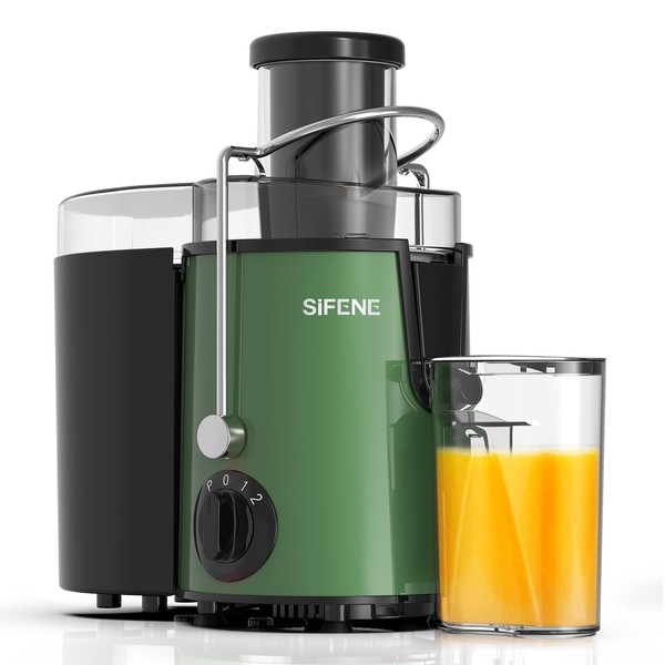 Juicer Machines, SiFENE 500W Big Mouth Centrifugal Juicer Extractor, Juice Maker for Vegetable and Fruit, Easy to Clean, BPA Free, Green Stainless Steel