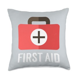 Cross Emergency Red First Aid kits Red First Aid kit | Cross Emergency Lifeguard Staff Throw Pillow, 18x18, Multicolor
