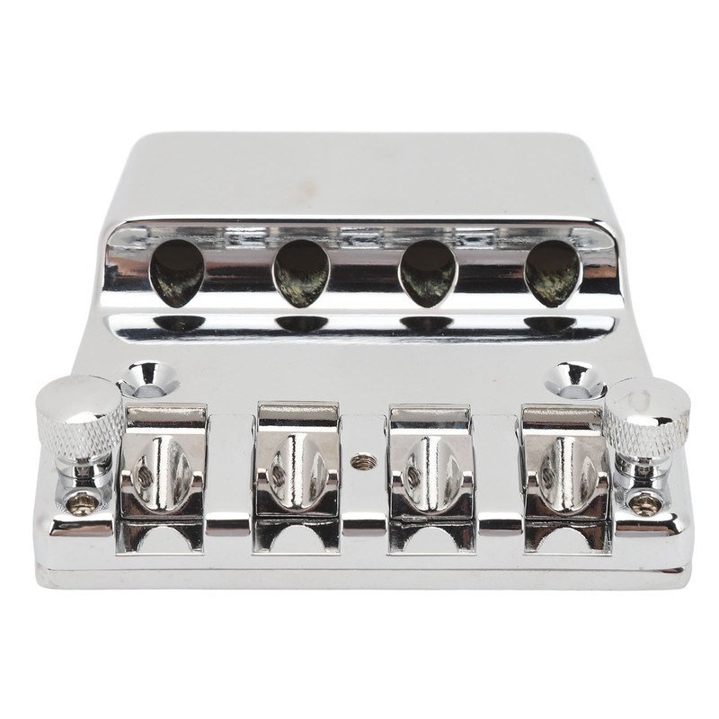 Electric Bass Bridge Replacement 4 Strings Height Adjustable Zinc Alloy