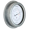 NeXtime Outdoor Barometer, Diameter 22 cm, Metal, Galvanised "Orchid"