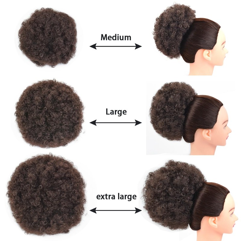 Afro Puffy Drawstring Ponytail Synthetic Hairpieces Short Curly Hair Bun