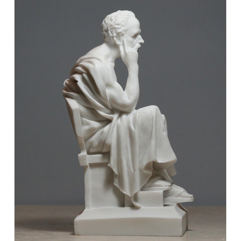 Greek Philosopher Socrates Alabaster Statue Sculpture Athens Academy 6.7 inches