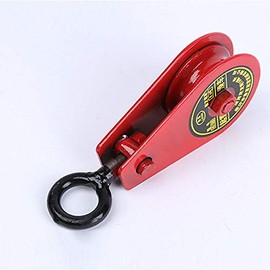 Single Pulley Pulley Block Iron Heavy Duty Lifting Swivel Pulley Loading 0.2T for Wire Rope Lifting Rope (Random Color)