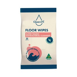 CLEANLIFE Floor Plastic Free Wipes Antibacterial Cleaning 25pk