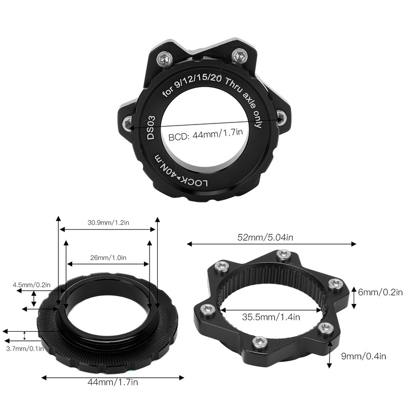 MEIJUN Centerlock to 6 Bolt Fitting Adapter Lockring Aluminium Alloy