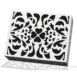 ORYX Doorbell Chime Cover Box Only, White Door Bell Covers for Wall, Wood Piano Paint Design for Decorative, Standard Size 7.63x5.94