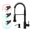 GIMILI Black Kitchen Faucet with Soap Dispenser Single Hole Pull